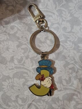 Disney Jiminy Cricket "J" Keychain